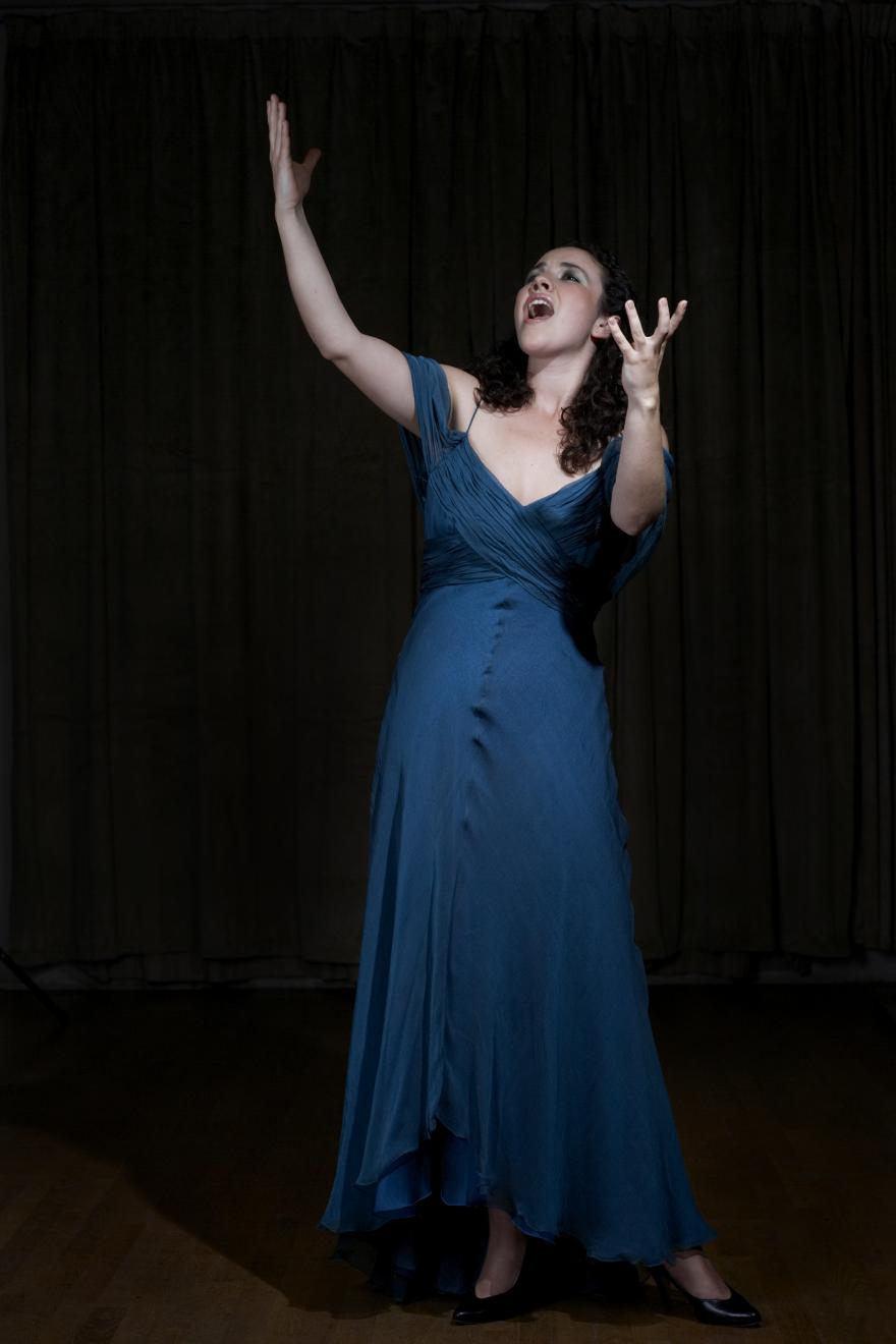 Opera Singer in Blue Dress