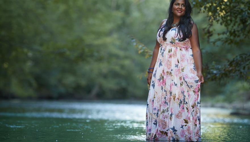 Krystal Sital standing in a lake