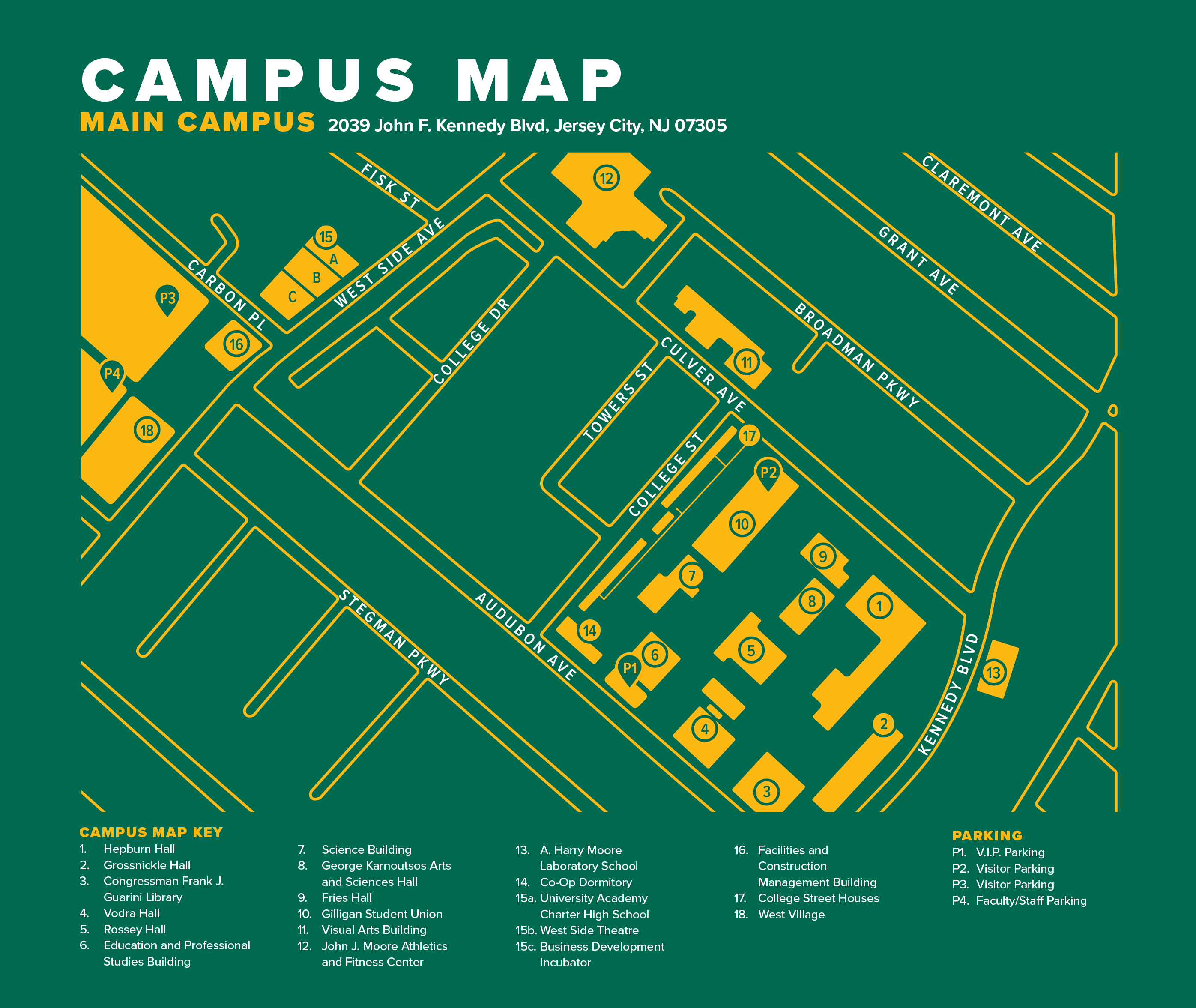 New Jersey City University Campus Map