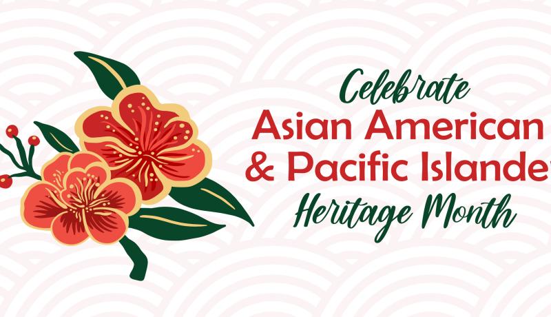 Asian American, Pacific Islander Heritage month vector banner with oriental wave pattern back
