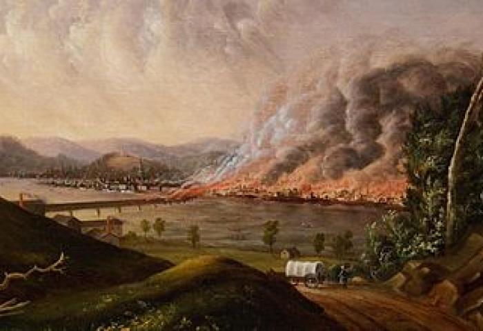 Painting of the Pittsburgh Fire