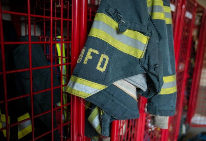 Firefighter lockers and uniforms