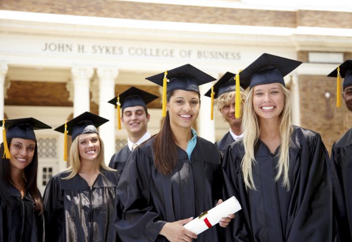 students at graduation