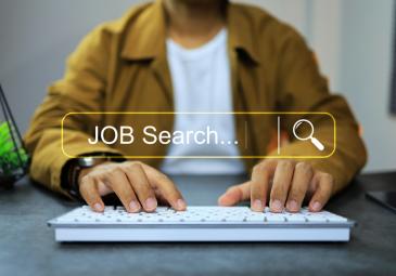 hands on keyboard, job search field